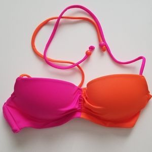 NEW Victoria's Secret Hot Orange & Pink Bikini Top